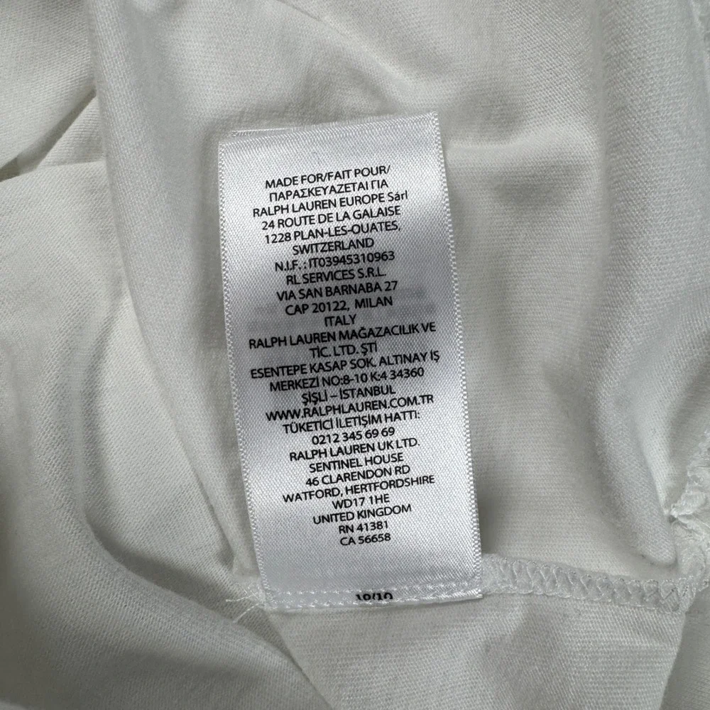 Polo Ralph Lauren T-Shirt Men 4XLT White Script Logo Graphic NWT Big & Tall HOLE